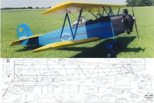 Ron Weiss 1930 Fleet Biplane Plan 1/3 Scale - Ziroli