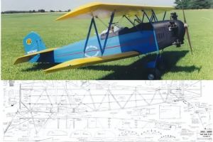 Ron Weiss 1930 Fleet Biplane Plan 1/3 Scale - Ziroli
