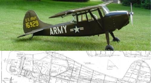 Cessna Bird Dog L-19 Plans - 2 scales