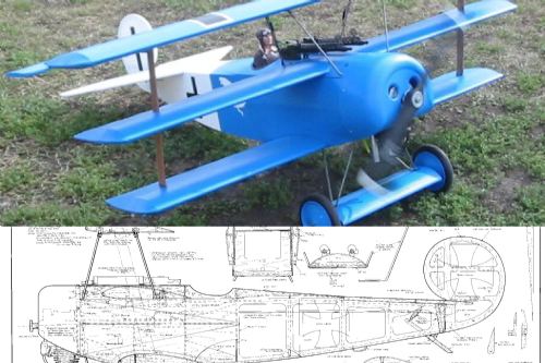 Fokker DR-1 Triplane Plan 1:1/4.4 Scale by Ziroli