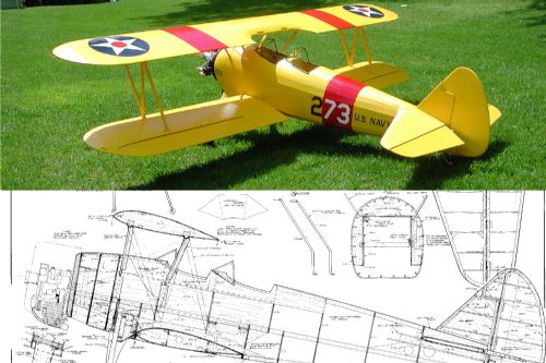 PT-17 Stearman Plan 77" or 87" - Ziroli