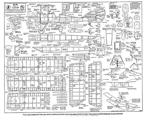 BE2E WWI Biplane - Parts Set
