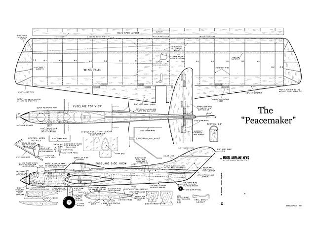 1960 Peacemaker Built Up Fuselage CL Stunter by G Aldrich - Parts Set