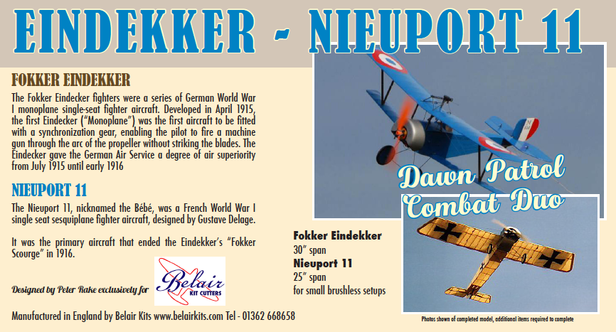 Nieuport 11 & Fokker Eindekker - Combat Duo twin pack