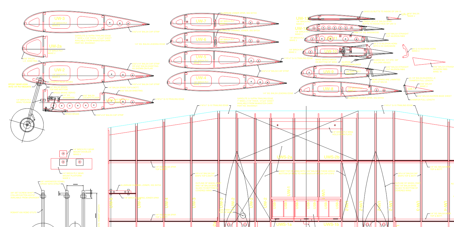 Aeronca L Series( LB ) – 1/4 Scale Parts Set by Bates